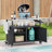 Opaline Rolling 54.5" Outdoor Kitchen Island With Stainless Steel Tabletop With Lockable Wheels
