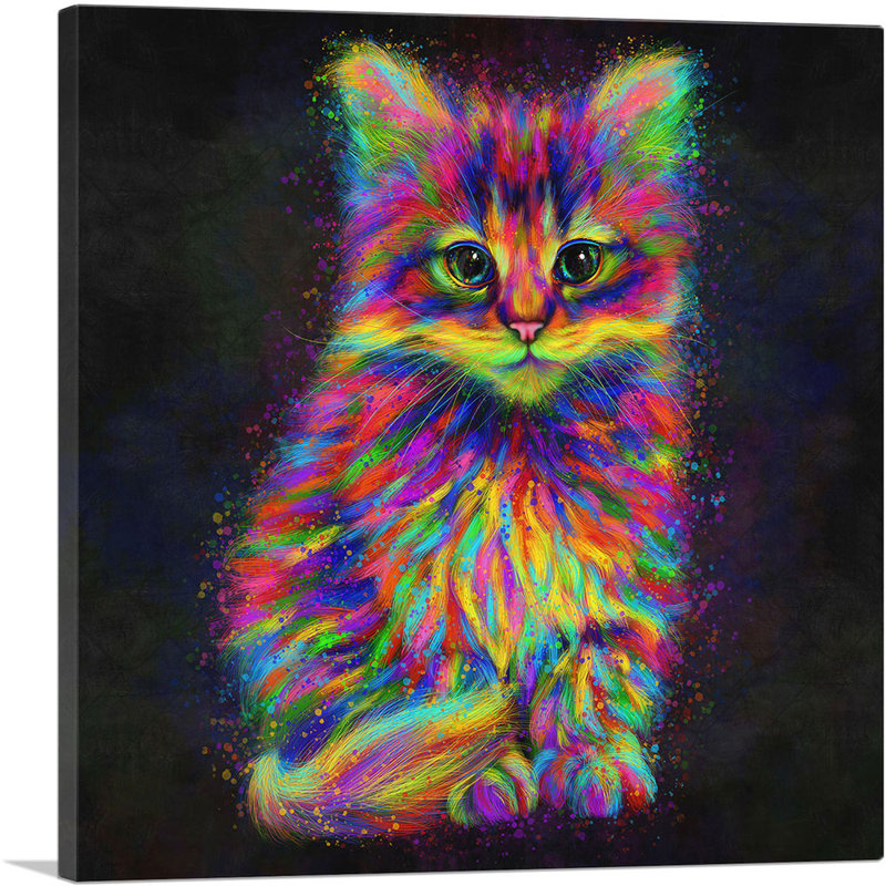 «Cute Kitten Cat», reproduction d'impression sur toile tendue, H 36 po x l 36 po x P 0,75 po