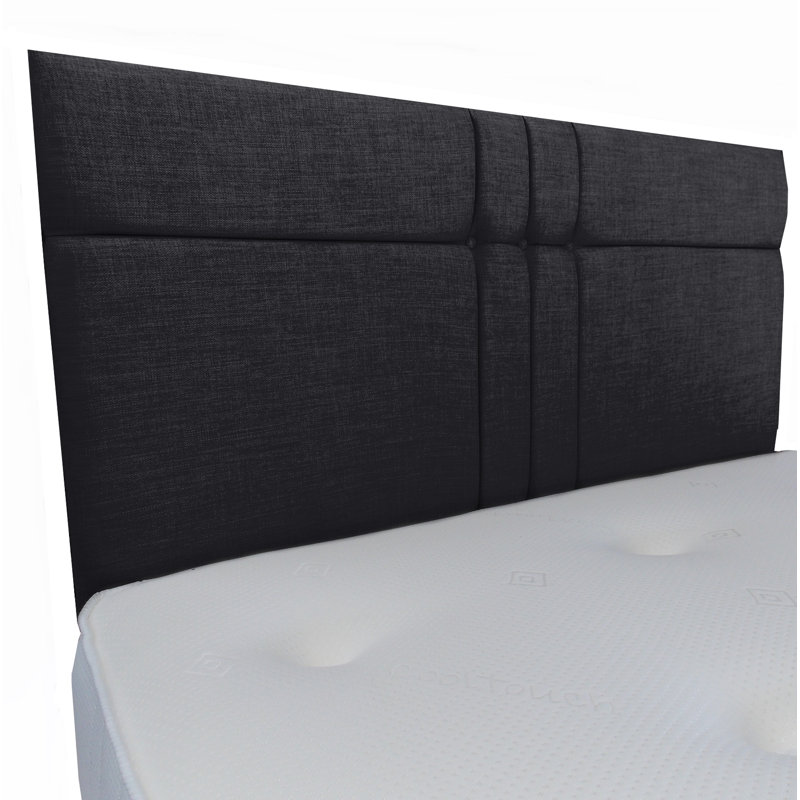 Finna Upholstered Headboard, Charcoal, Double (4'6)