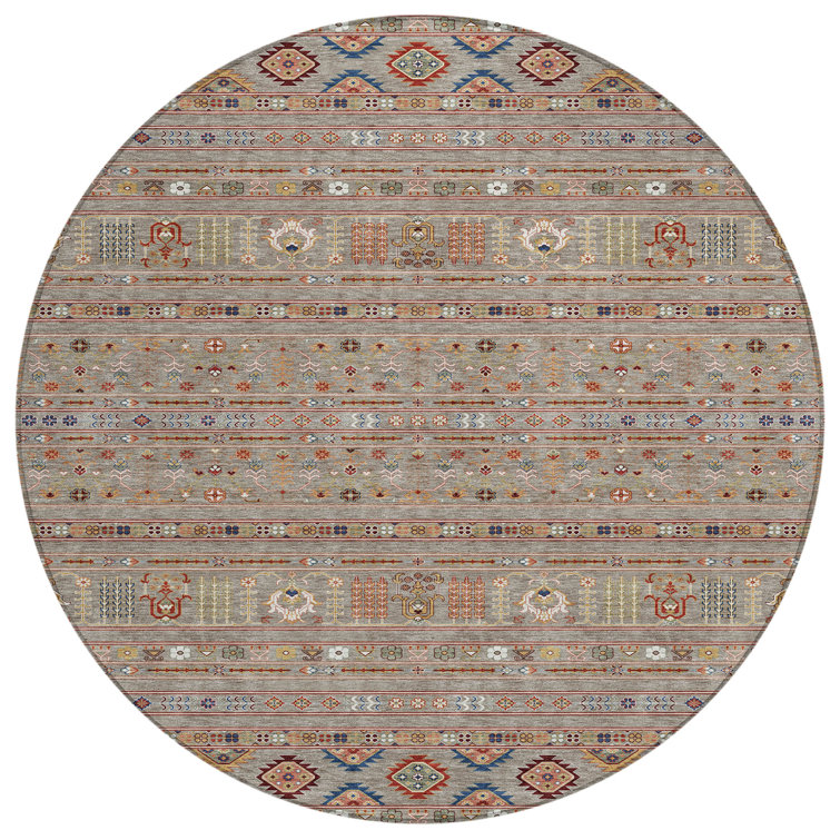 Machine Washable Indoor/Outdoor Brenden ACN2244 Navajo Rug