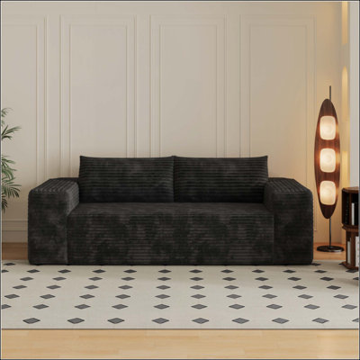 Canapé 3 places, tissu velours côtelé, sièges profonds, canapé causeuse confortable, sans assemblage, 1 pièce pour salon, chambre à coucher, salle de conférence, appartement