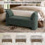 Banc de rangement moderne rembourré avec coussins, banc de chambre en chenille avec côtés incurvés-680902901
