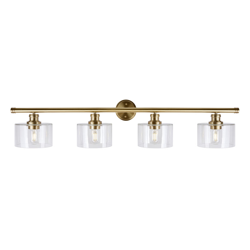 Barre d’éclairage de salle de bain 4 lumières Currey, Or doux