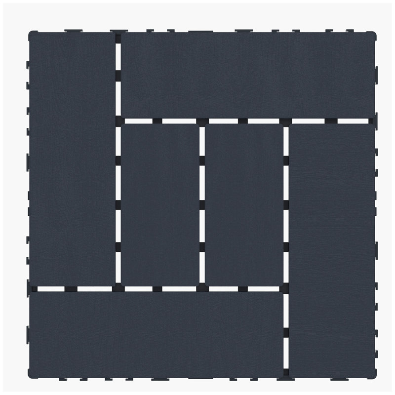 Carrelage de patio 12 po ZZ Style, Gris foncé