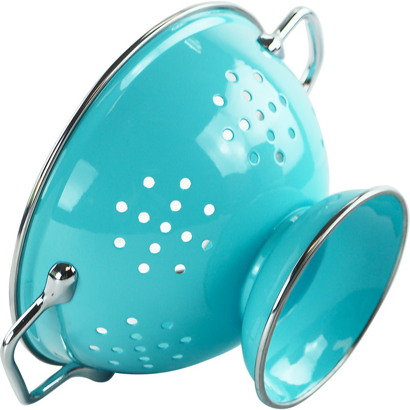 Prep & Savour Adame Steel Colander, Turquoise, 1 QT