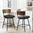 Swivel Upholstered Counter Stool with Metal Frame-407681869