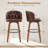 Swivel Bar Stool With Curved Wood Legs, Upholstered Tufted Back, And Nailhead Trim-588767973-588767979