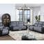 Ensemble de canapé inclinable, causeuse et fauteuil ALICIA en tissu gris foncé à deux tons avec fauteuil inclinable oscillant pour un style glam traditionnel