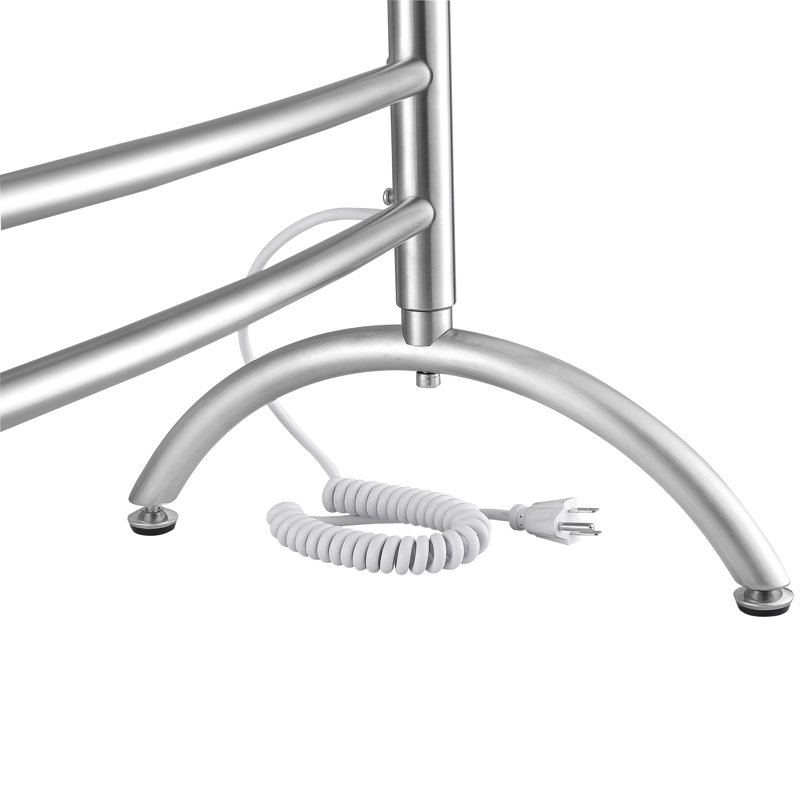 Brushed Stainless Steel 8-Bar Wall Mounted Towel Warmer
