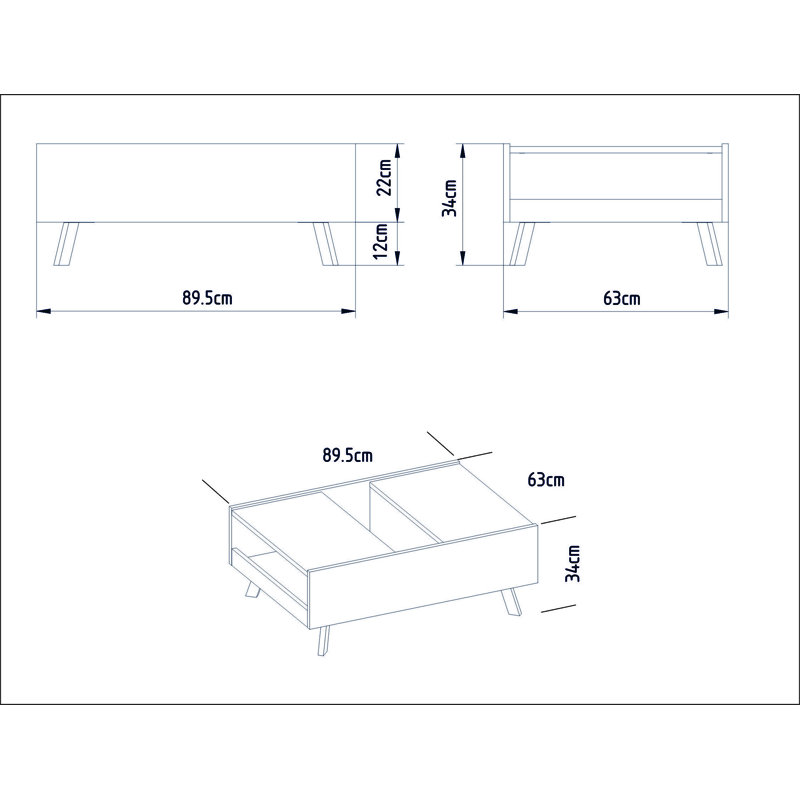 Table basse avec rangement Caswell