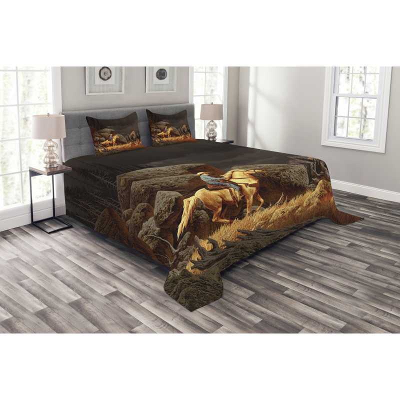 Union Rustic Jayson Bedspread with Pillow Shams, 220 x 264 cm