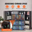 Meuble de rangement multimédia, rangement pour CD pouvant contenir jusqu'à 576 CD, meuble pour DVD avec portes et étagères, étagère à DVD réglable, protège et organise vos CD, films, jeux vidéo ou collections - Espresso