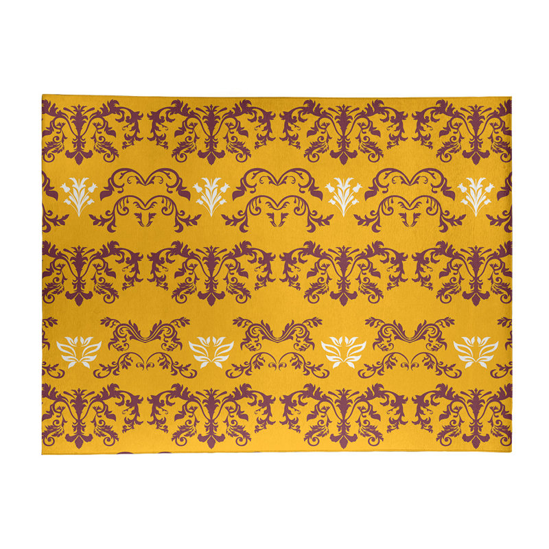 Damask Indoor Rug, Rectangle 4' x 6'