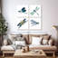 Libellules bleues, reproduction sur toile-1698123327