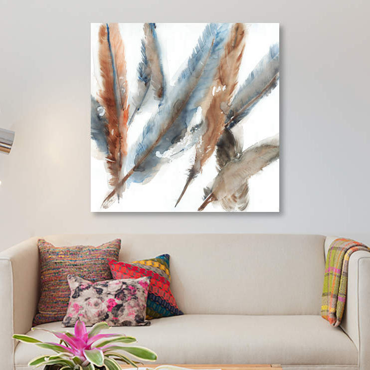 «Past And Présent I», reproduction sur toile, H 26 po x l 26 po x P 1,5 po, Toile tendue., Pas de tapis
