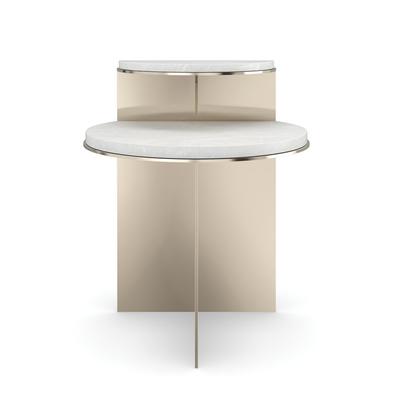Stone Top End Table with Storage