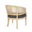 Fauteuil d'appoint rembourré de style campagnard français, avec piètement élégant en cannage et rembourrage généreux.-610123614