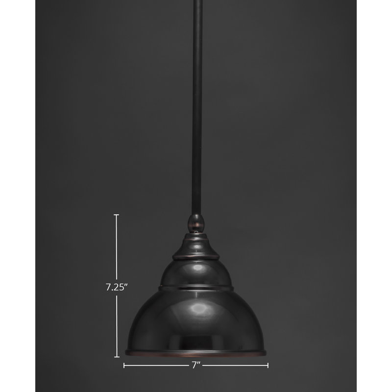 Mini-luminaire suspendu suspendu avec tige en métal à double bulles de 7 po, Cuivre noir