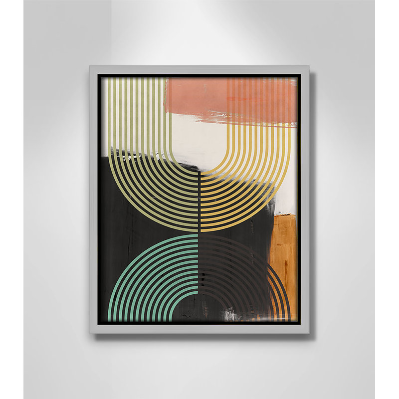 «Bolded II» par Isabelle Z, Toile avec cadre, Flottant argent, L 9,5 po x H 11,5 po
