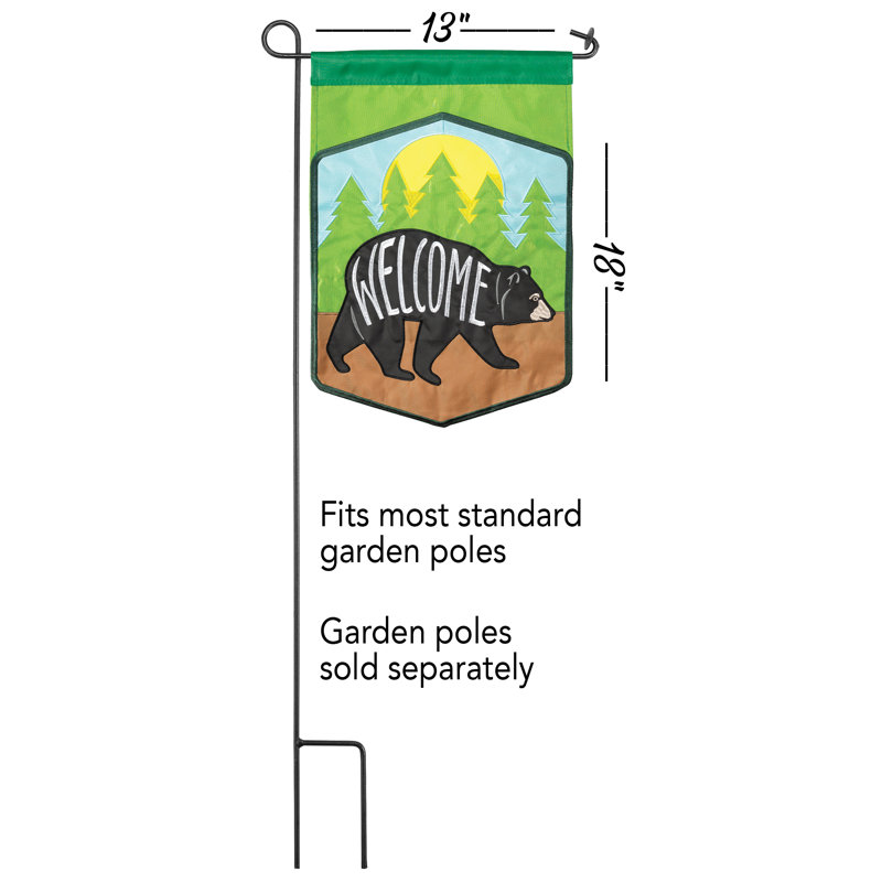 Drapeau de jardin en polyester Biarritz, H 18 po x l 13 po