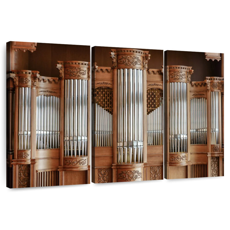 Abarca Antique Wooden Organ, 32" H x 50" W