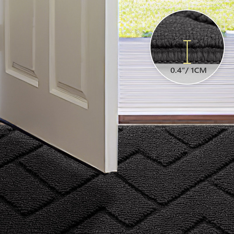 Dirt Trapper Non Slip Backing Washable Door Mat, 35*24, charcoal