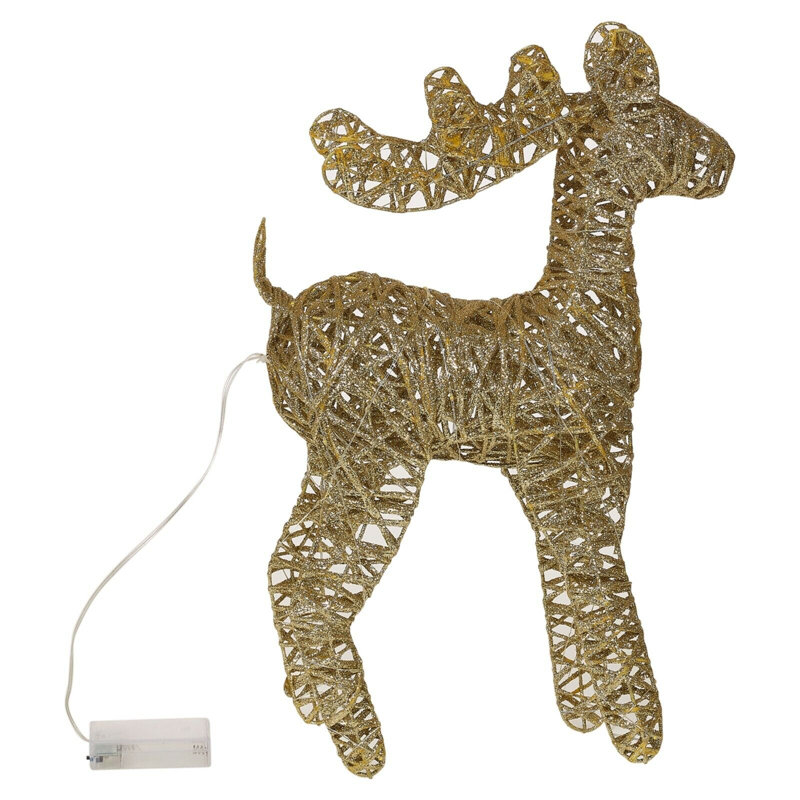 Christmas Decorative Accent, 60cm H x 15cm W x 36cm D, Gold Glitter