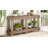 62.9" Vintage Entryway Table - Fir Solid Wood With  Grain, 6 Reinforced Legs & 4.5" Thick Desktop, Metal Rivet Decor & Plank Under-Shelf, Console Table For Hallway, Living Room-1945440941