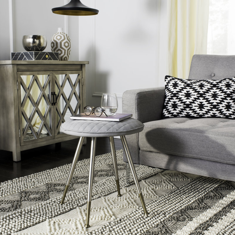 Debria Steel Accent Stool, Light Gray