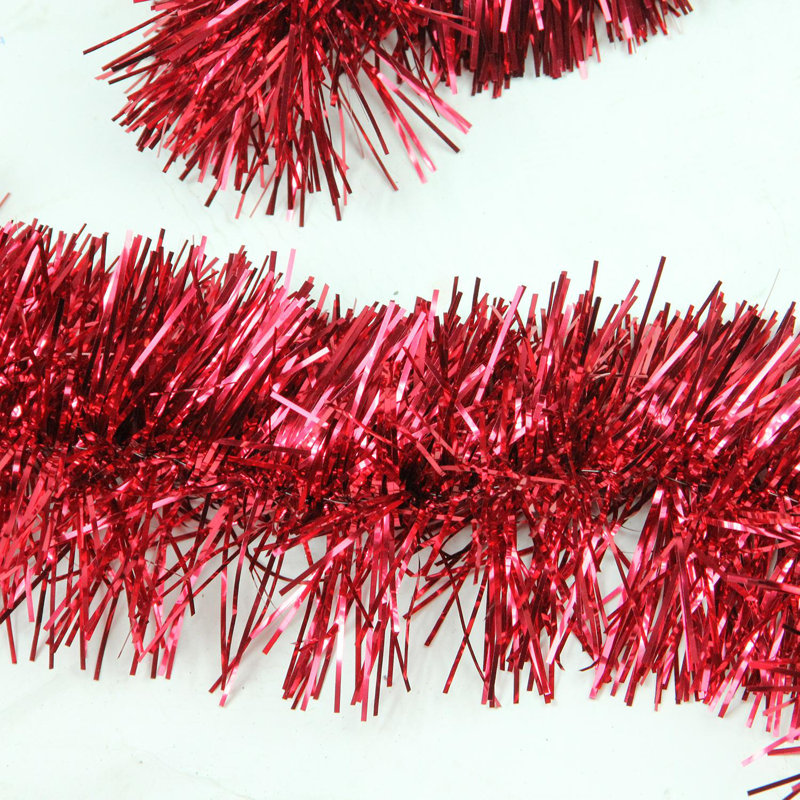 Guirlande de Noël Tinsel - non éclairée, Red, 50' L x 4" W