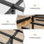 Lit plateforme en bois, format King, style ferme, avec sommier à lattes métalliques, sans sommier tapissier, montage facile-270511908