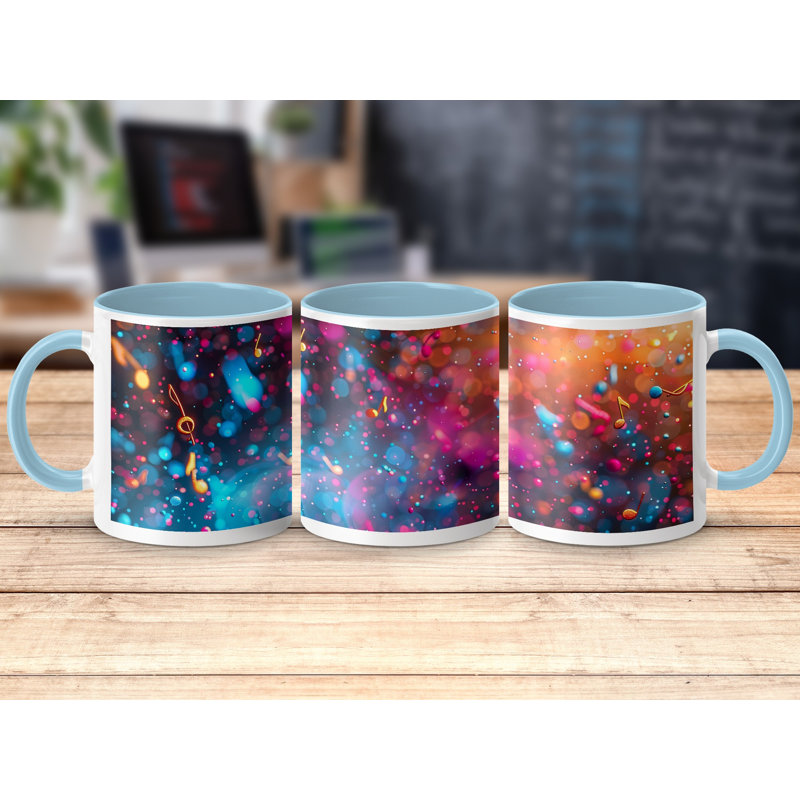 Polka Dot 11oz Accent Coffee Mug, Light Blue