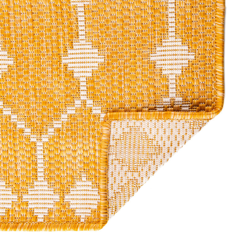 Tapis intérieur / extérieur jaune Artressia, Tapis de couloir 2 pi x 6 pi 1 po