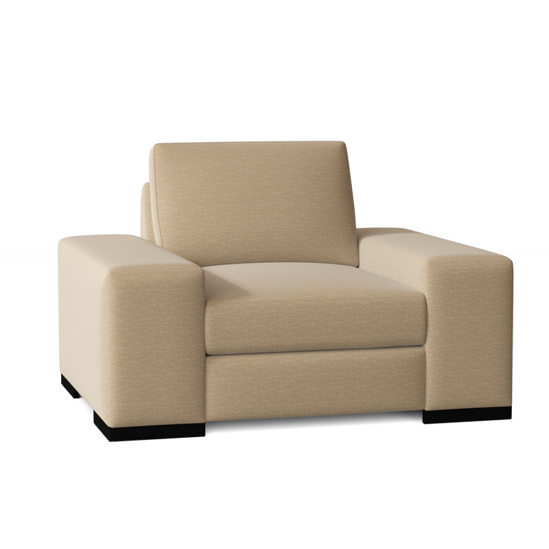Fauteuil club Harrison, Bisque Key, Noir, Plumes / duvet