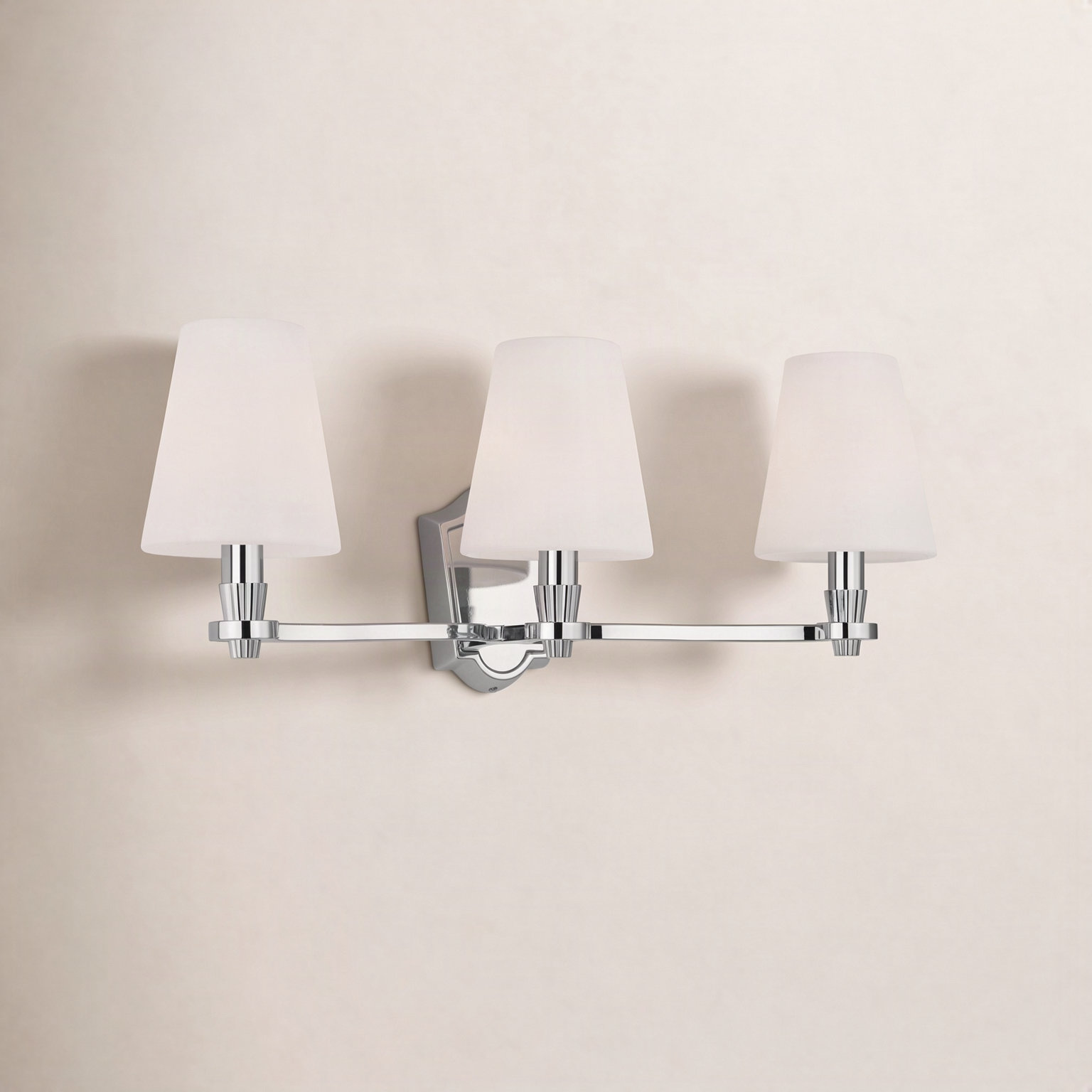 Winthrop 3-Light Dimmable Vanity Light, Polished Nickel