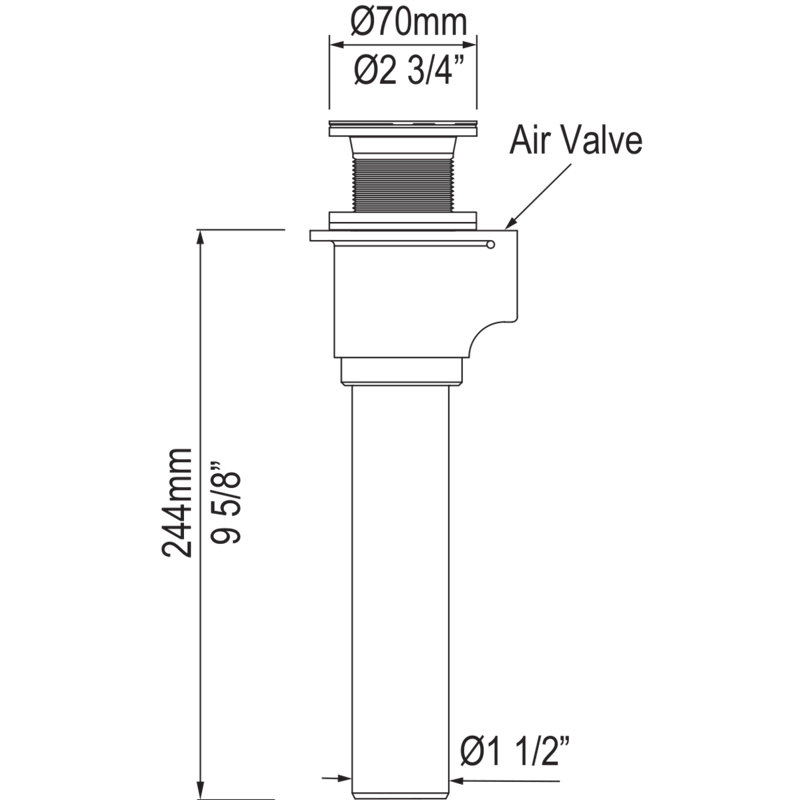IntelliDrain Push Drain for Victoria + Albert Bathtubs Without an Overflow Hole, White