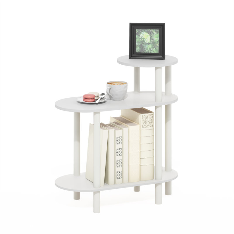 Table d'appoint, table de bout avec tablettes ouvertes Creekside, Blanc