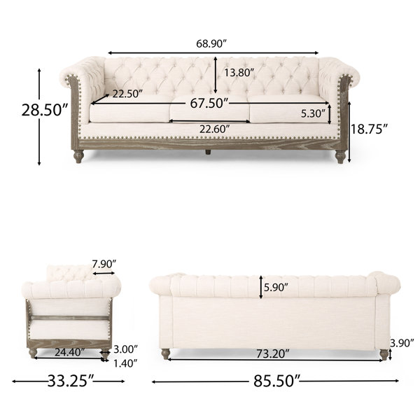 August Grove® 85.5'' Upholstered Sofa & Reviews | Wayfair