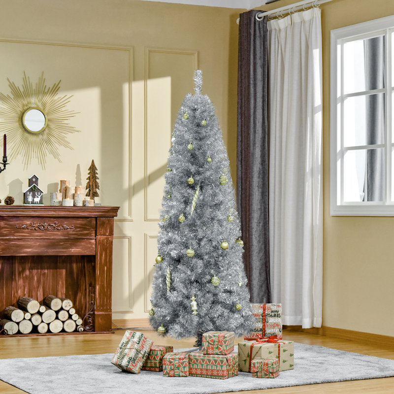 Arbre de Noël argenté argenté, H 6 pi