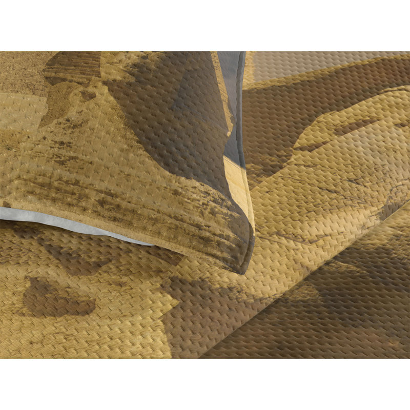 Amber Sand Brown King Microfiber Coverlet Set