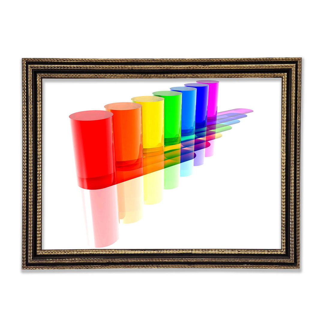 Rainbow Tubes Gerahmter Druck Wandkunst