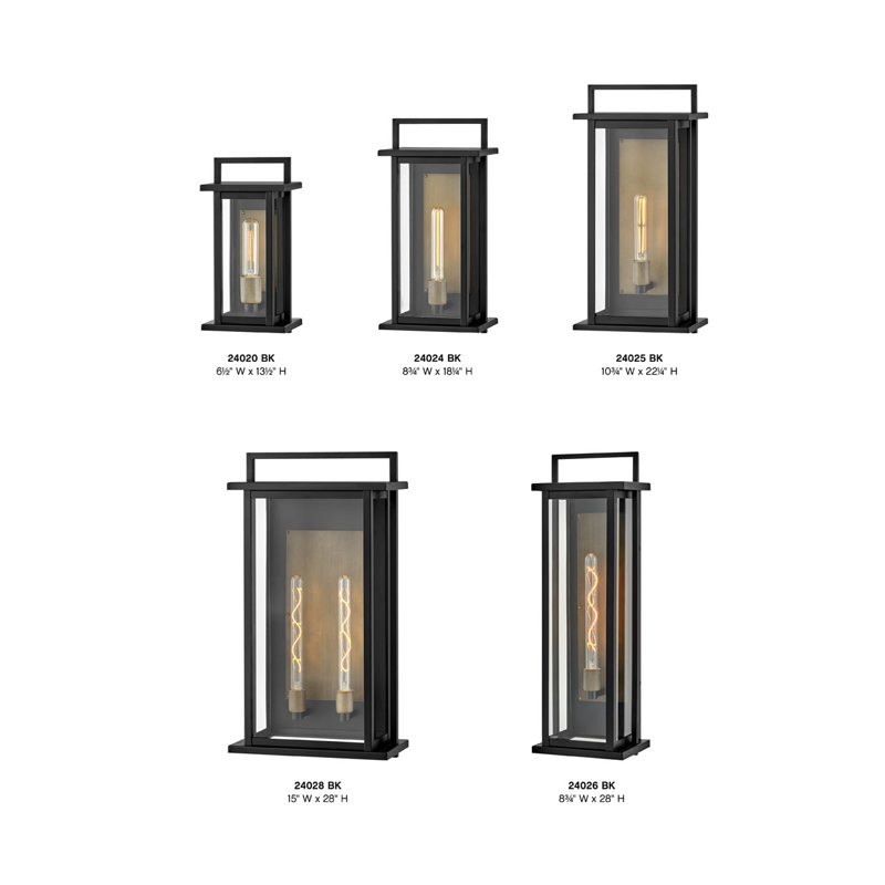 Langston Two-Tone Wall Mount Aluminum Outdoor Lantern, 28" H x 15" W x 7" D