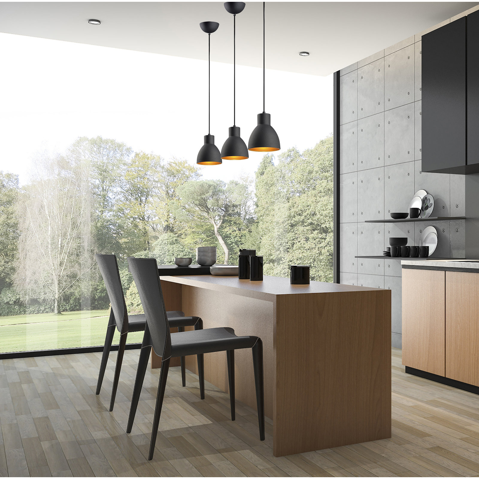 Wava Dimmable Single Light Pendant, 130" H x 6" W x 6" D