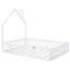 Lit en bois en forme de maison avec garde-corps - pleine grandeur, blanc et plateforme blanche Relax House, charme fonctionnel