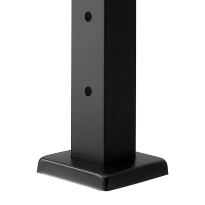 Cable Railing Post, 1x2 In Horizontal-Hole Deck Railing Post with Pre-Drilled Holes, Stainless Steel Cable Rail Post with Horizontal and Curved Bracket, Black