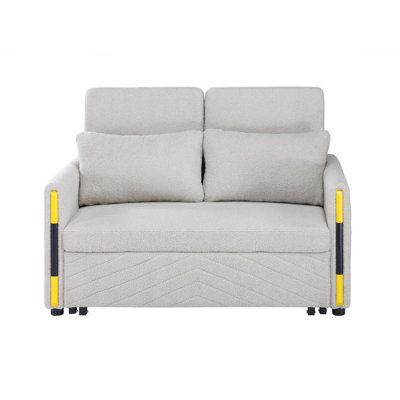 Sconiers 55.5'' Velvet Convertible Sofa