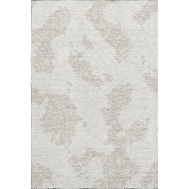 Premium Machine Washable Prisco Ivory Rug, Rectangle 5' x 7'6"