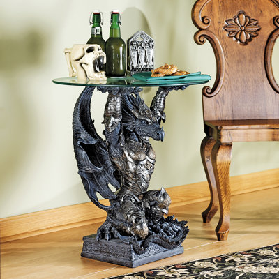 Warrior Dragon Figurine End Table