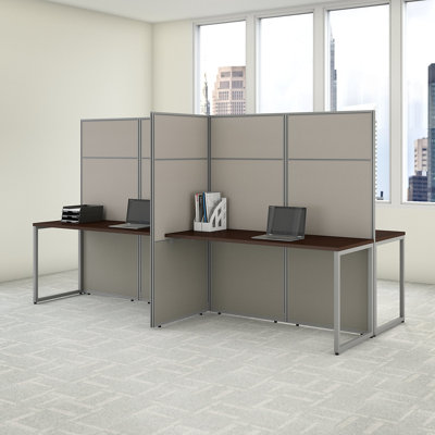 Rectangle 4 Person Cubicle with Cable Management