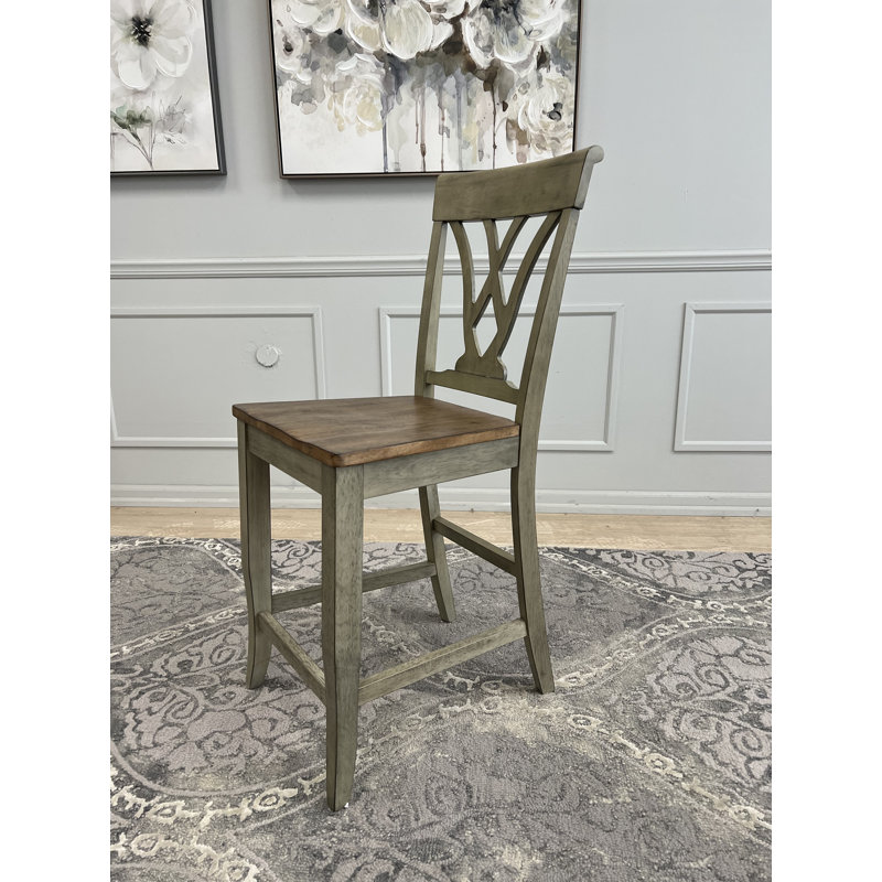 Corne 6 - Person Extendable Solid Wood Top Four Leg Base Dining Set, Brown/Gray